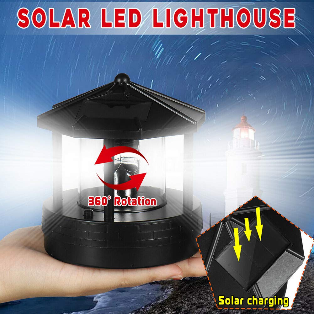 Solar Lighthouse with Rotating LED Light S6740
