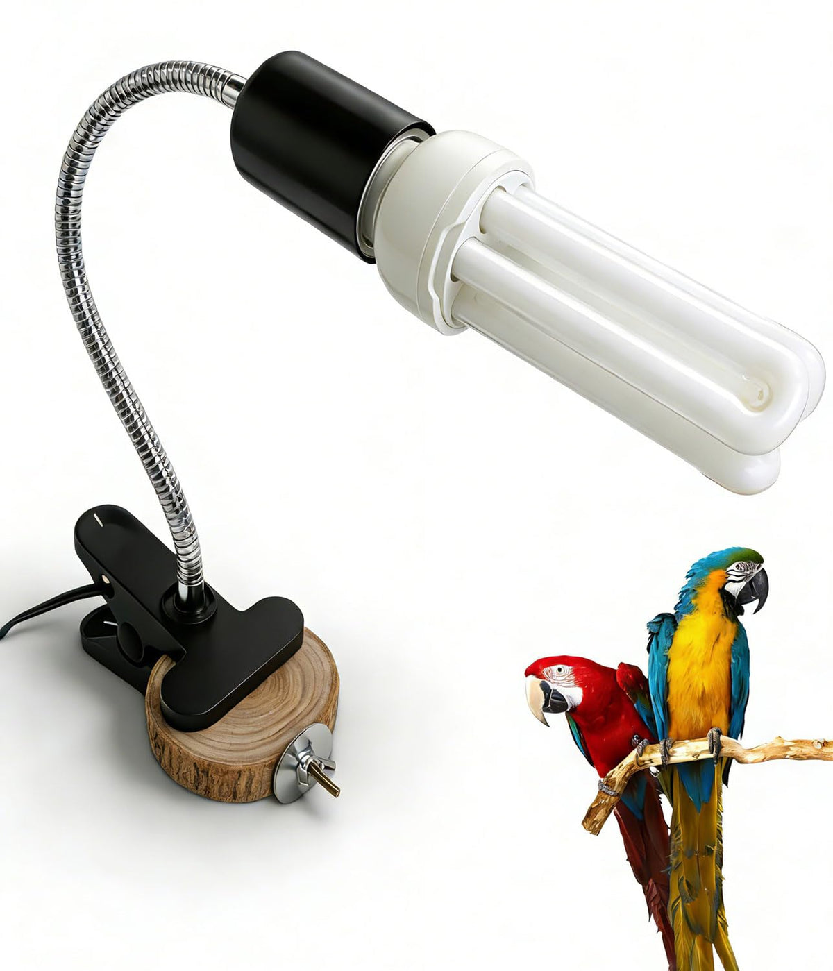 Bird Cage Light Fixture Combo Kit with 2.4 UVB UVA 20W Compact Fluorescent Bulb C909813