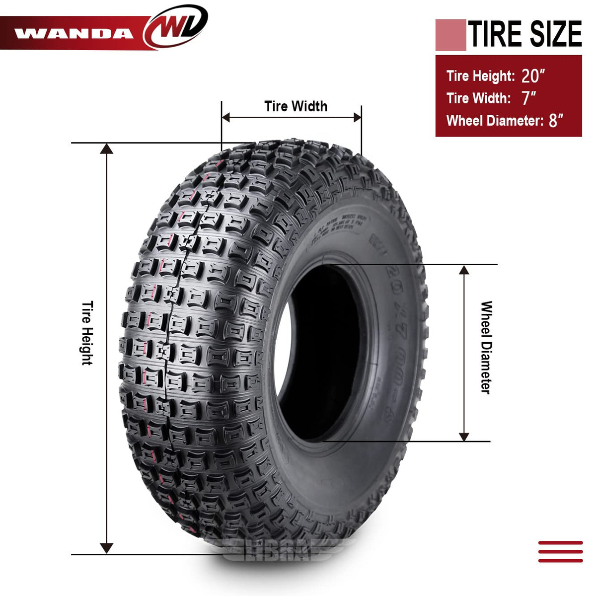 Set 2 ATV Tires 20x7-8 4PR M43356