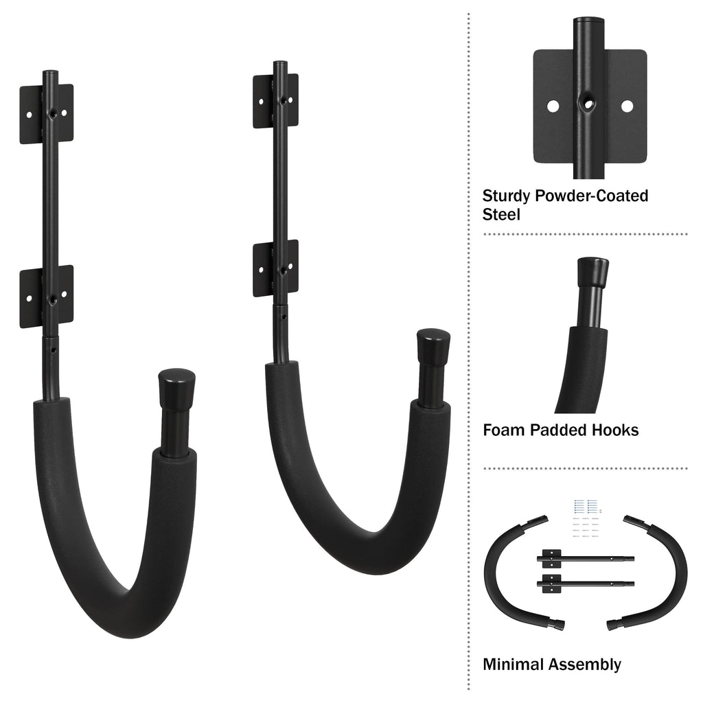 2-Pack Kayak Storage Hook Sets Wall Mount Hangers 100lb Capacity A473