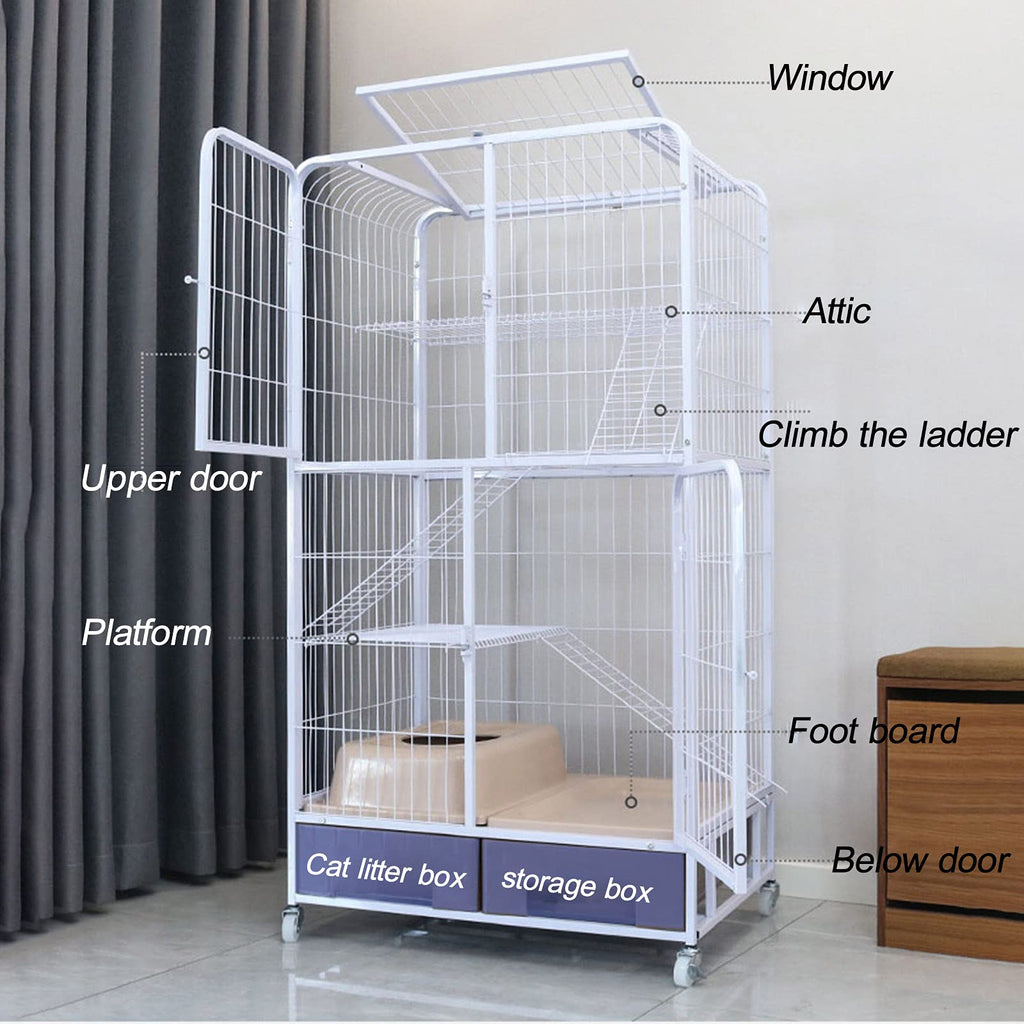 Heavy Duty Metal Dog Crate with Four Wheels W132