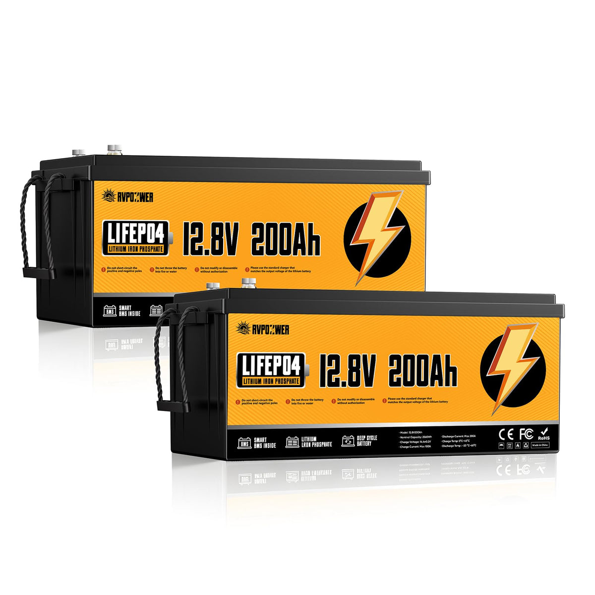 12V 200Ah LiFePO4 Lithium Battery 2 Pack X797