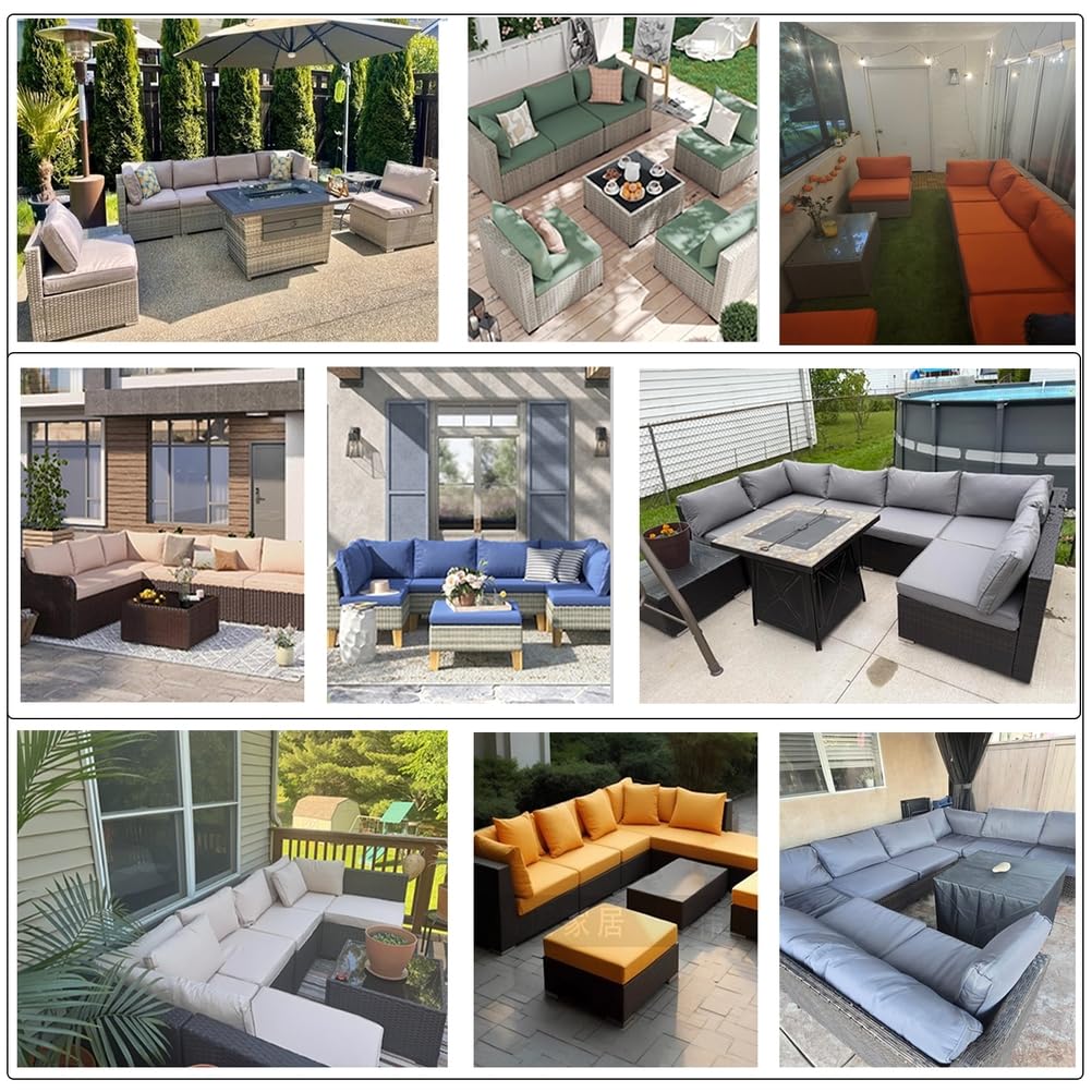 14-Piece Light Blue Outdoor Replacement Cushions L137