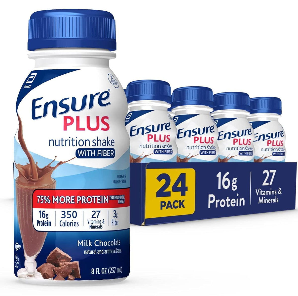 Milk Chocolate Nutrition Shake, 16 Grams of Protein, 8 Fl Oz (Pack of 24) V976615