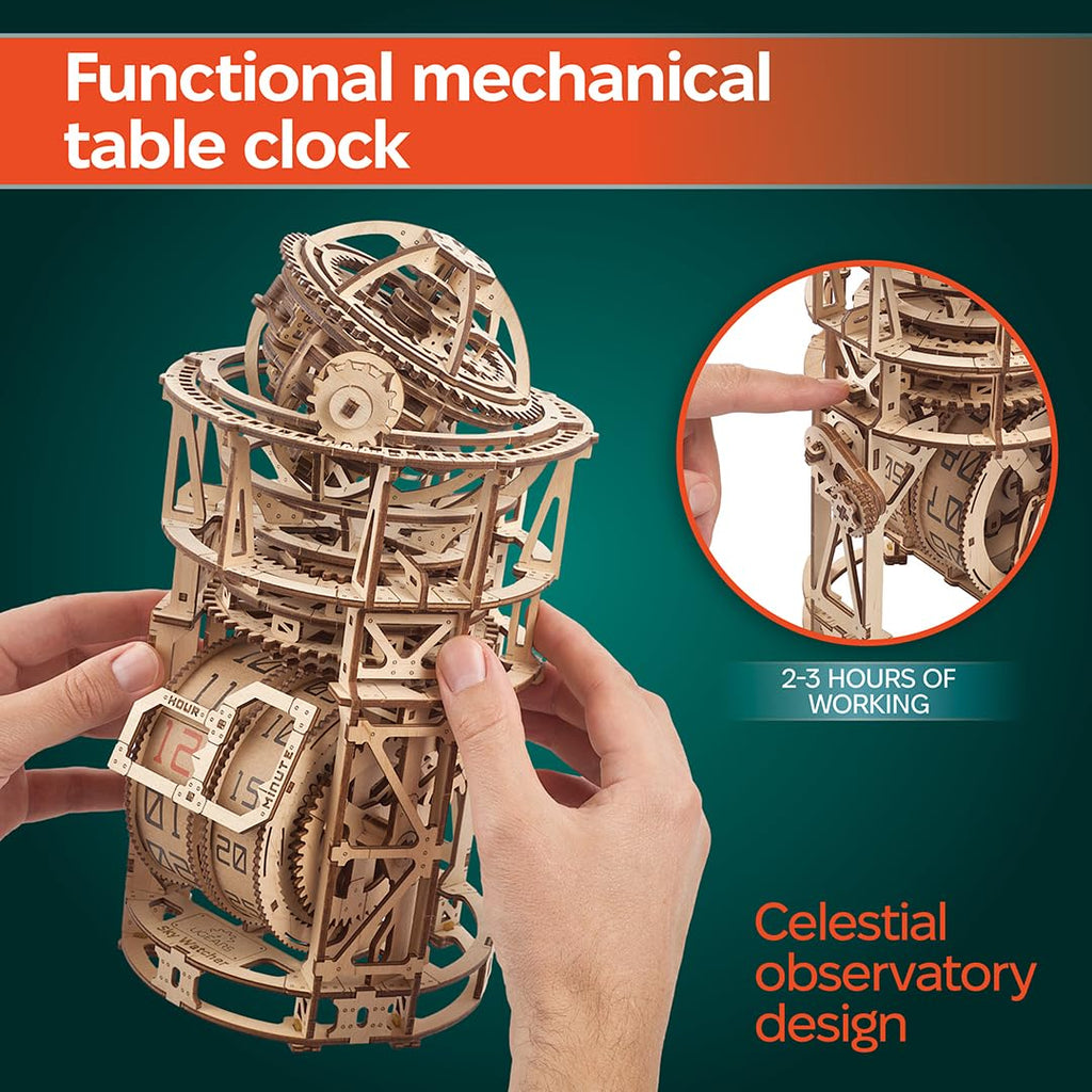 Wooden 3D Puzzle Mechanical Clock Kit T8853