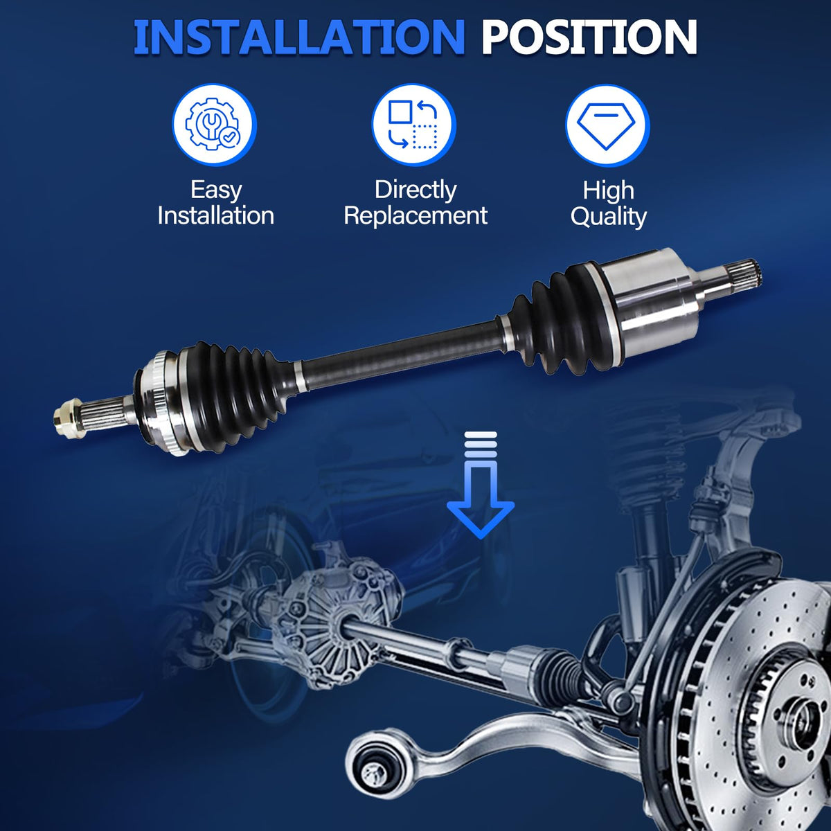 CV Axle Joint Assembly Front V484386