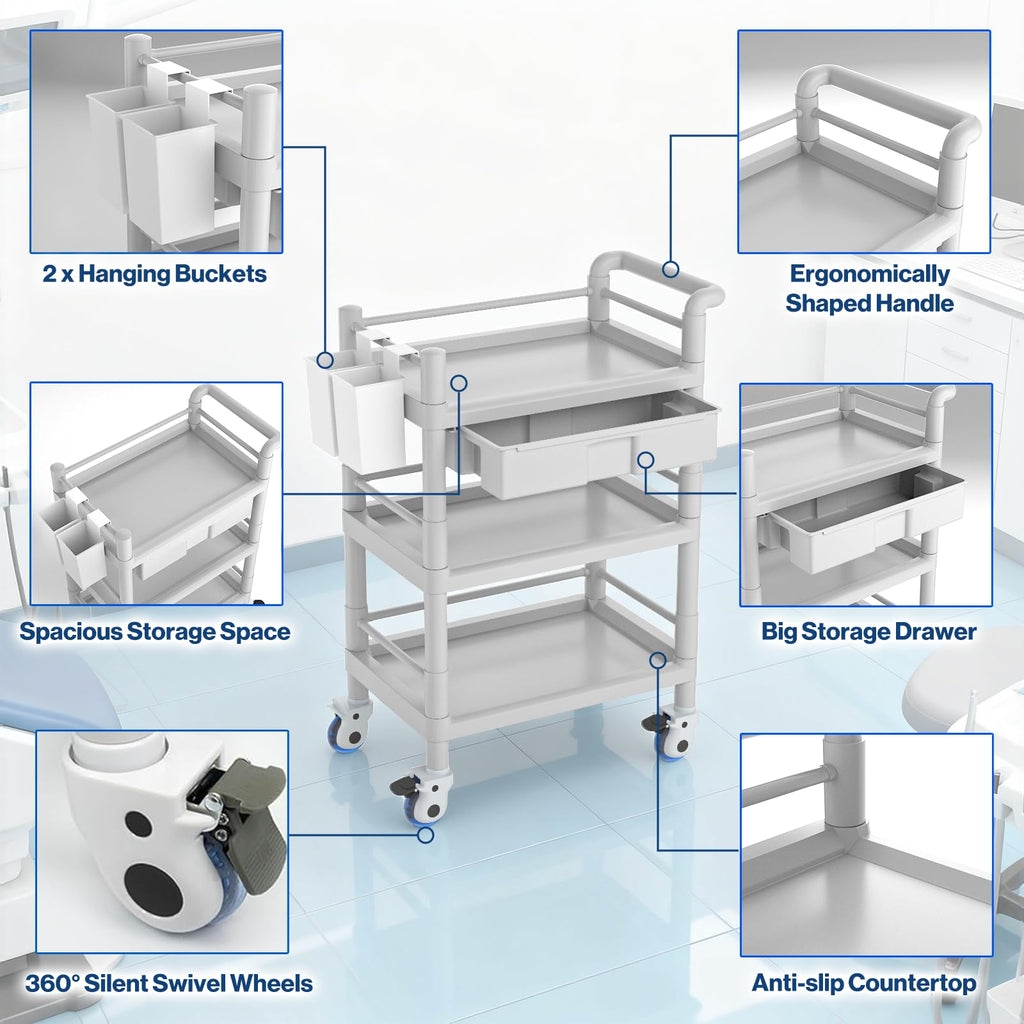 Medical Mobile Trolley Cart 3 Tier I6297