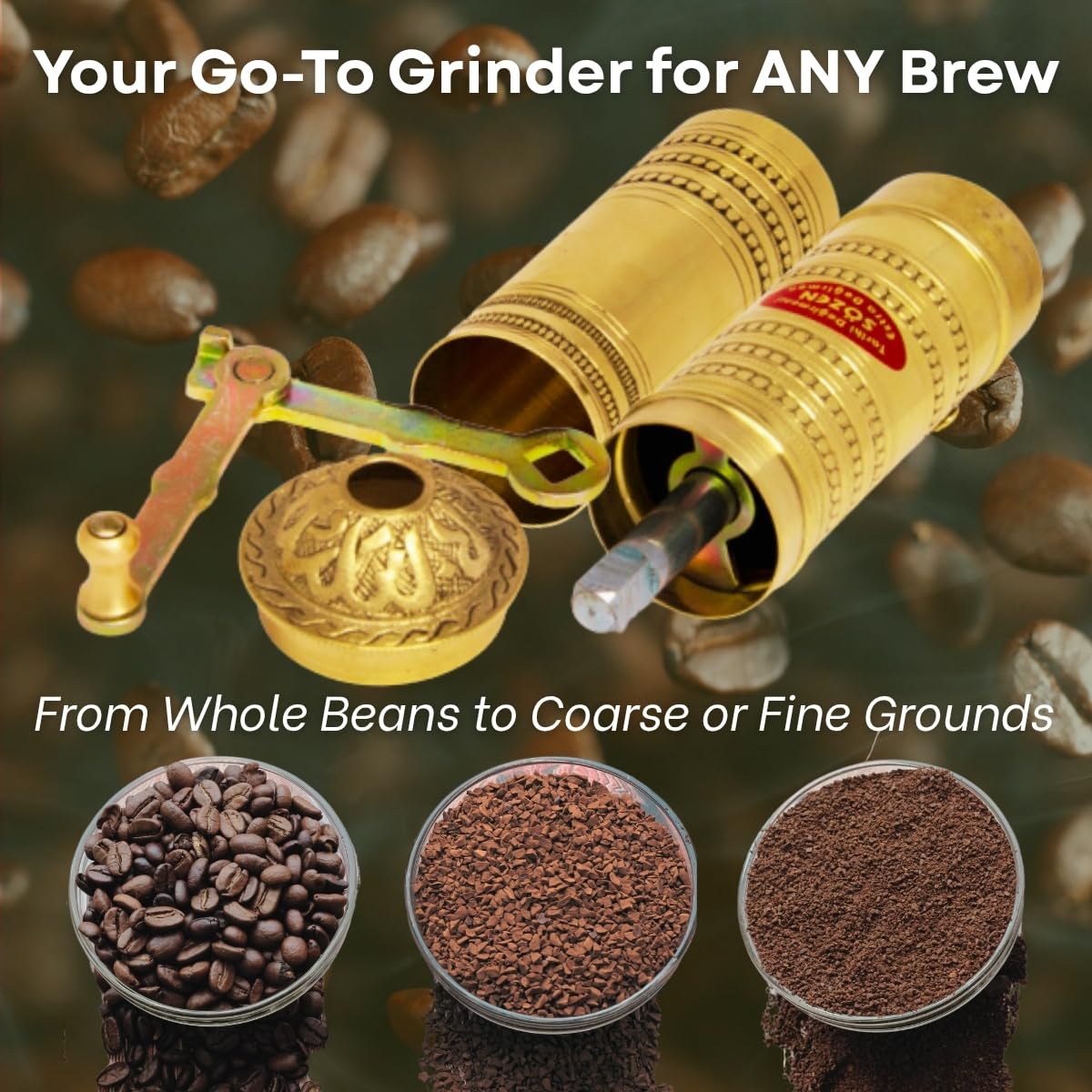 Manual Coffee Grinder Adjustable Hand Crank Burr Mill U823