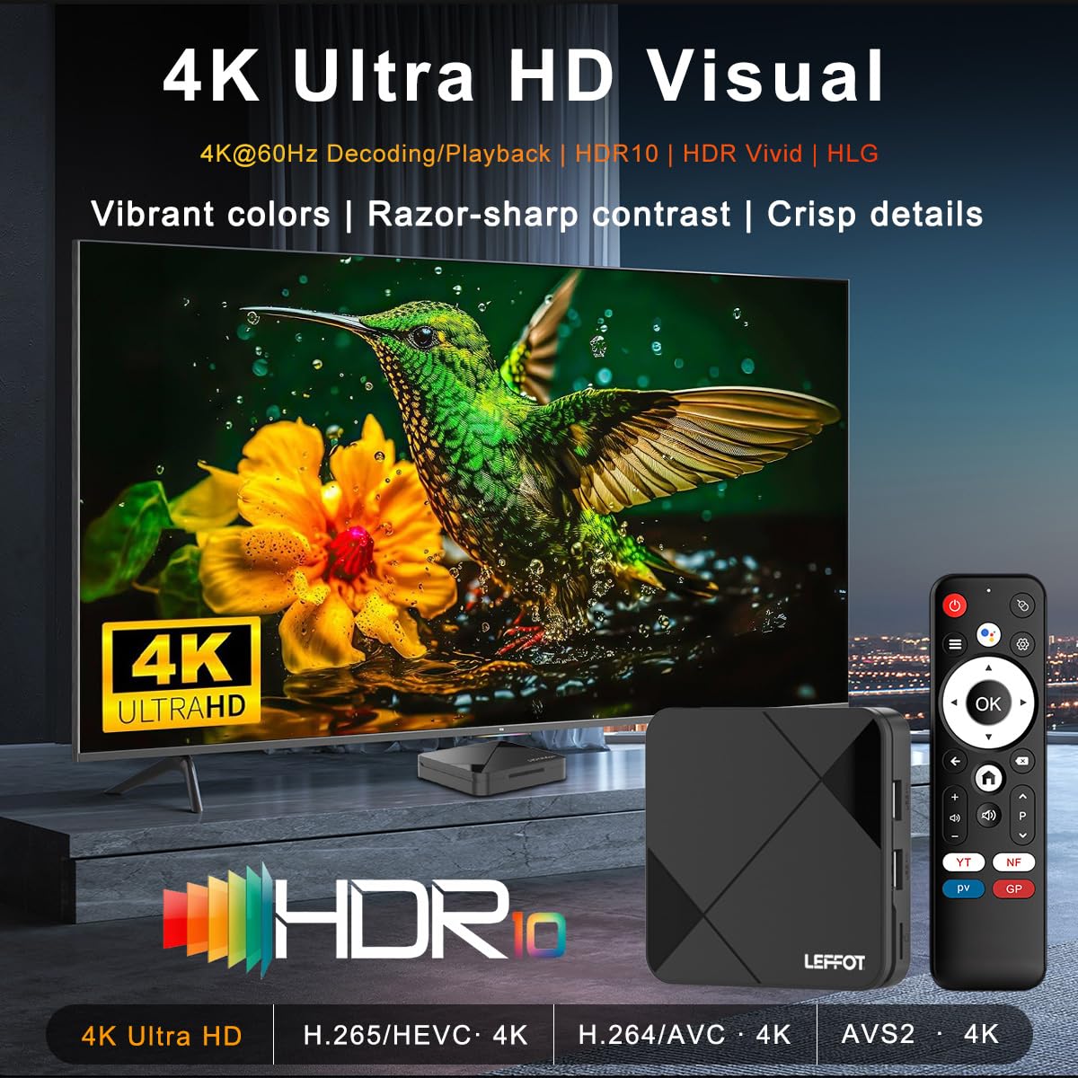 Android 14.0 4K Ultra HD TV Box N123655