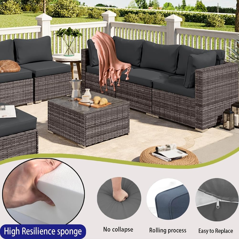 14-Piece Light Blue Outdoor Replacement Cushions L137