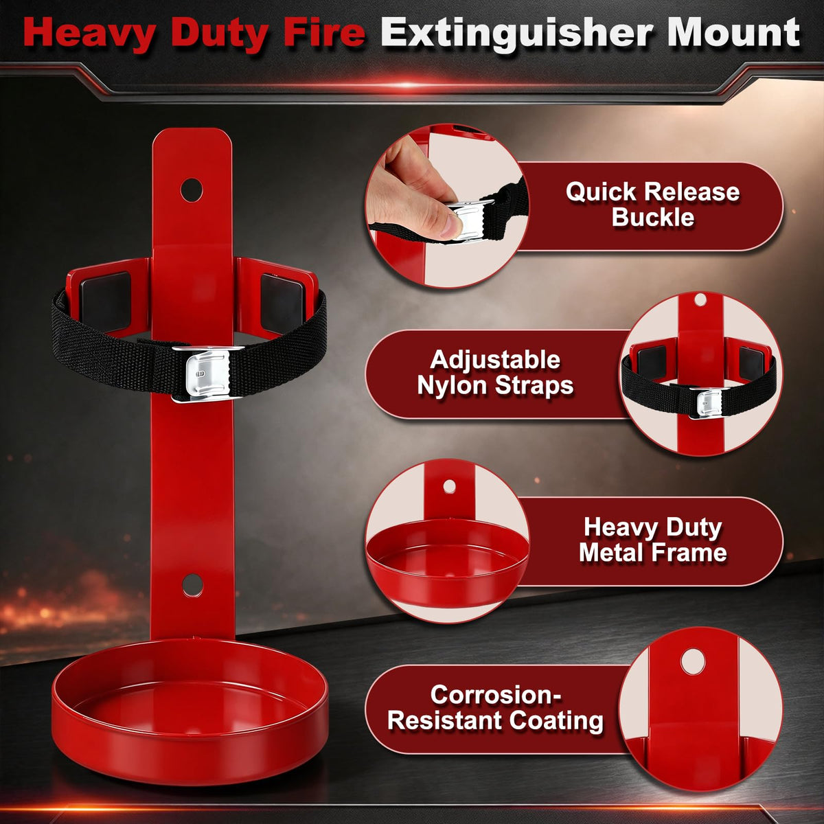 6 Pack 2.5 lb Fire Extinguisher Wall Mount Bracket T749100