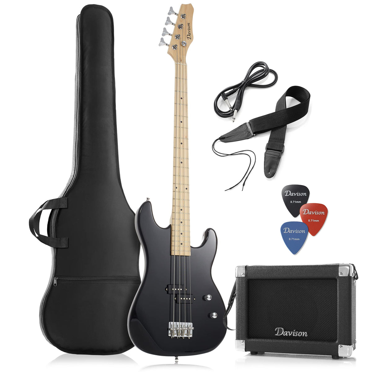Full Size 4 String Right Handed Electric Bass Guitar with 15-Watt Amp X59285