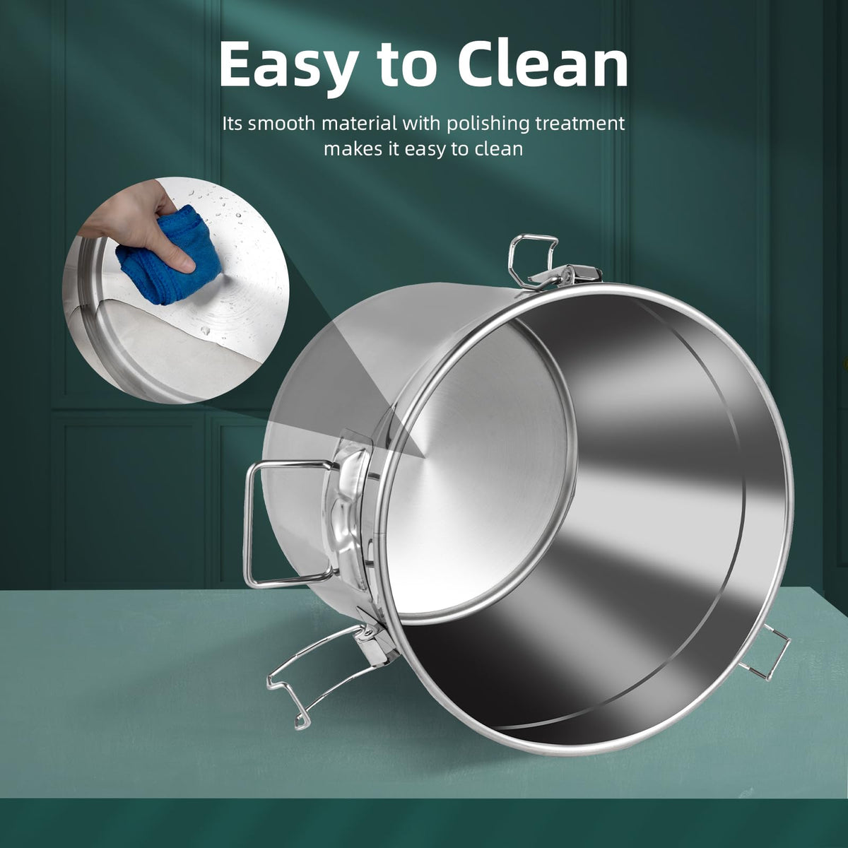 5.5Gal 304 Stainless Steel Airtight Container with Lid and Locking Clamp X738