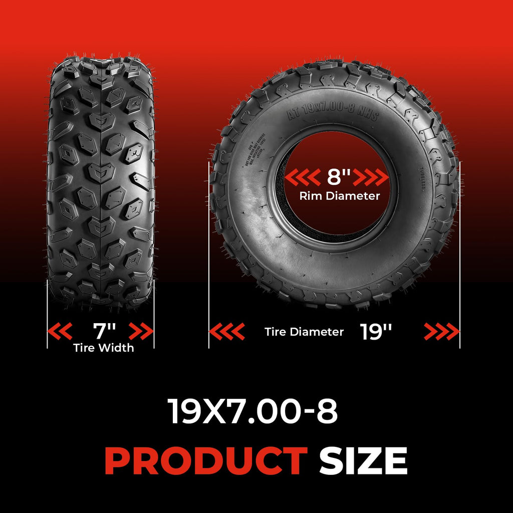 19x7-8 UTV ATV Tires Set of 4 E63288