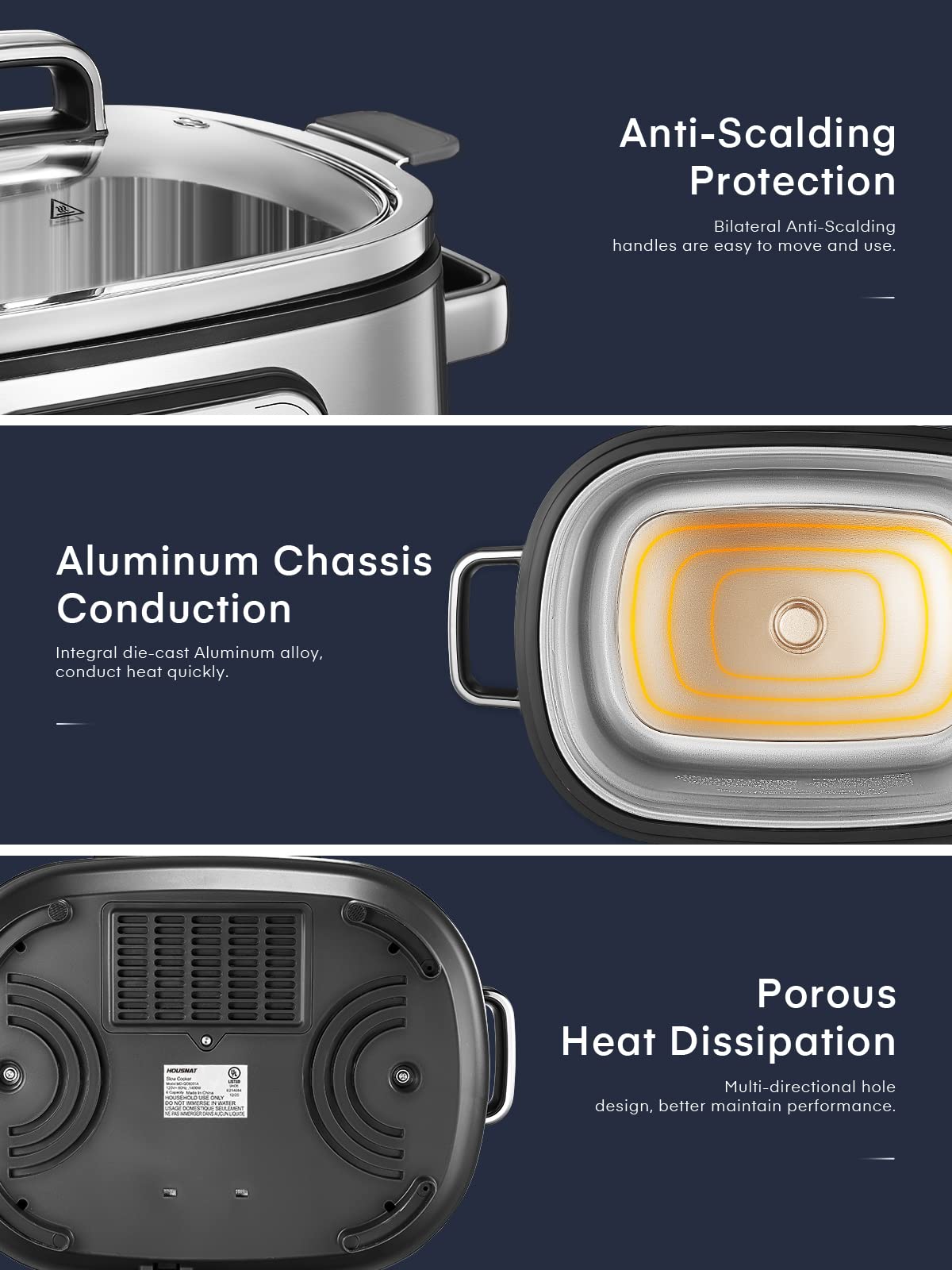 6 Quart Programmable Stainless Steel Slow Cooker B535