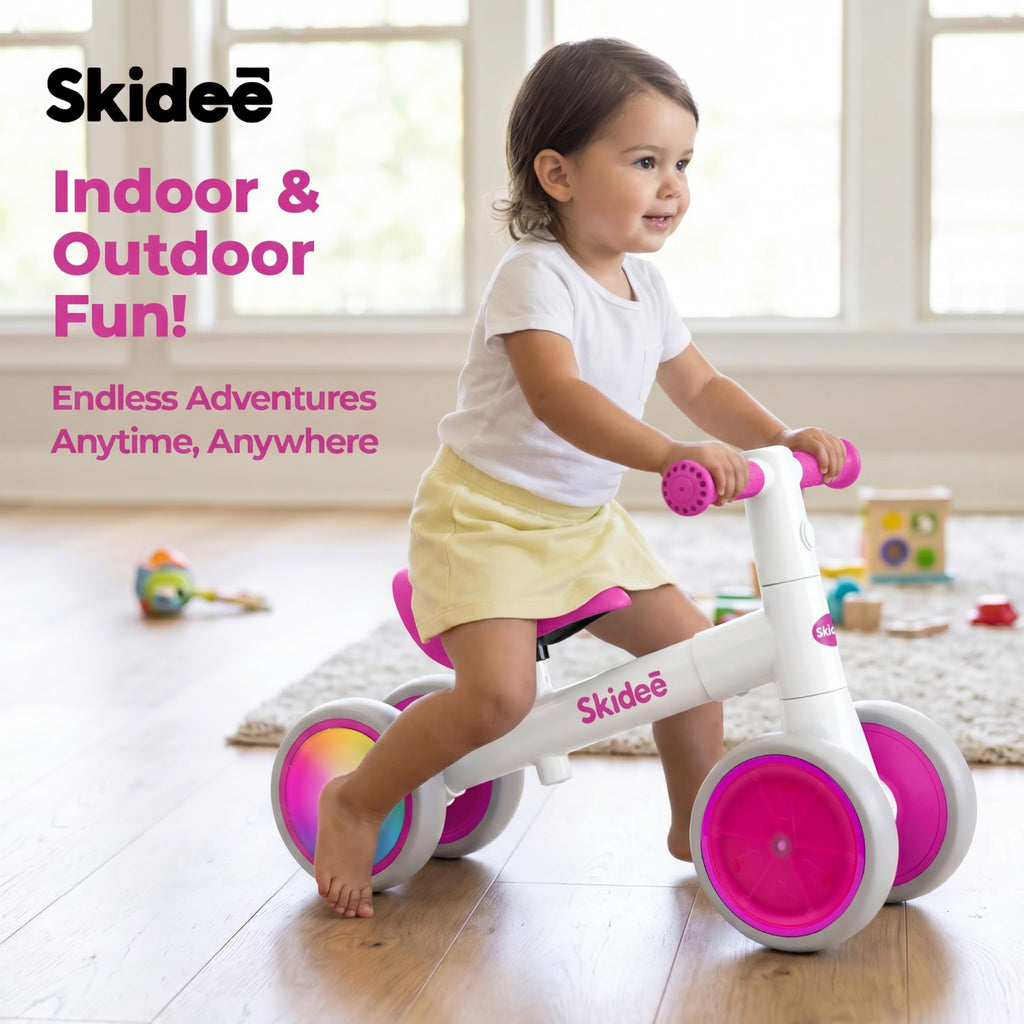 4-Wheel Toddler Balance Bike with LED Wheels Y724103