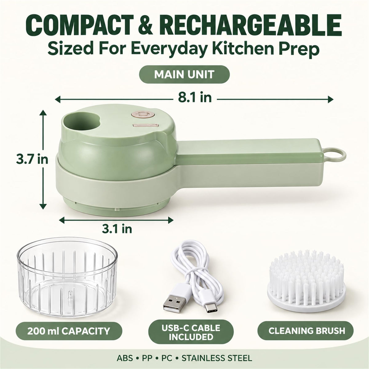 4-in-1 Handheld Electric Vegetable Cutter H5290