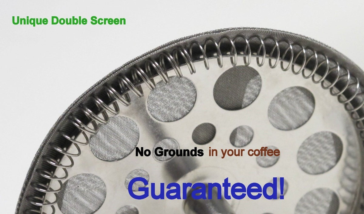 Large Black French Press Coffee Maker 1 L with 2 Extra Filters E16069