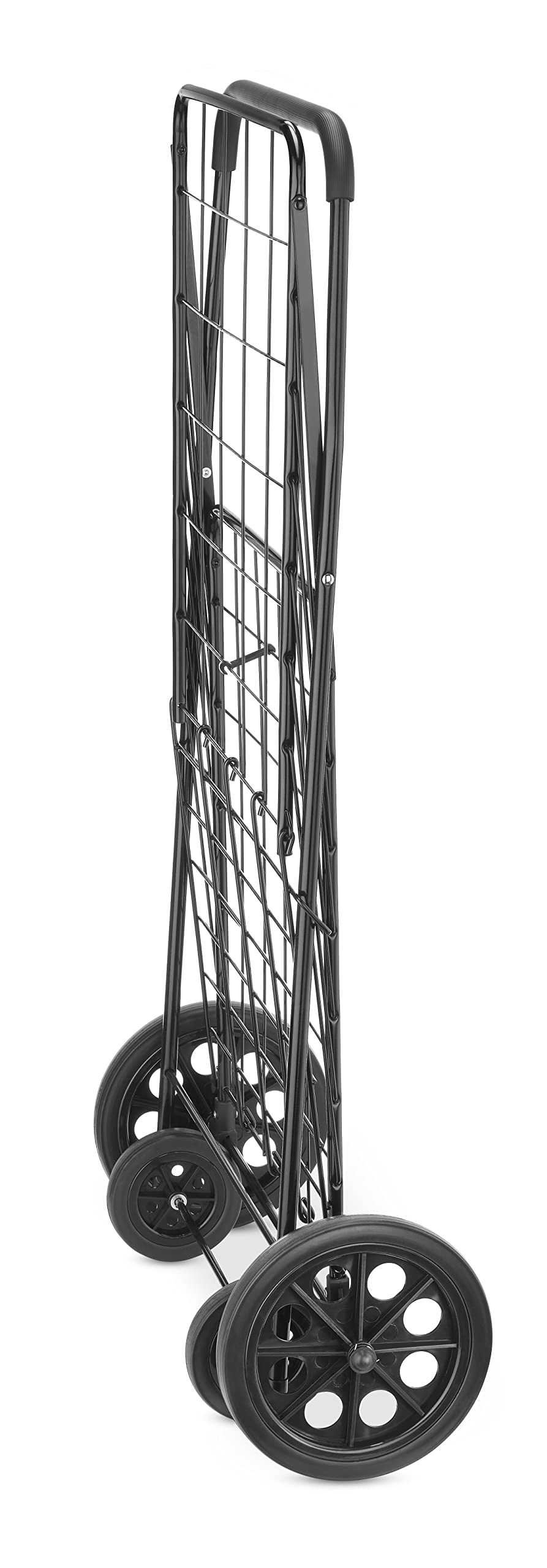 Extra Large Foldable Shopping Cart with Wheels, 100 Lb Capacity, Steel Frame, Black X6182