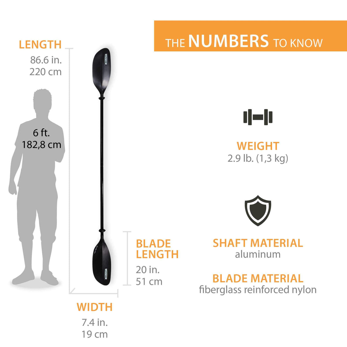 Black Kayak Paddle L9093
