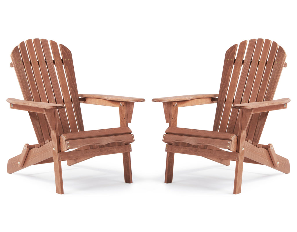 Wooden Folding Adirondack Chair Set of 2 Q36292