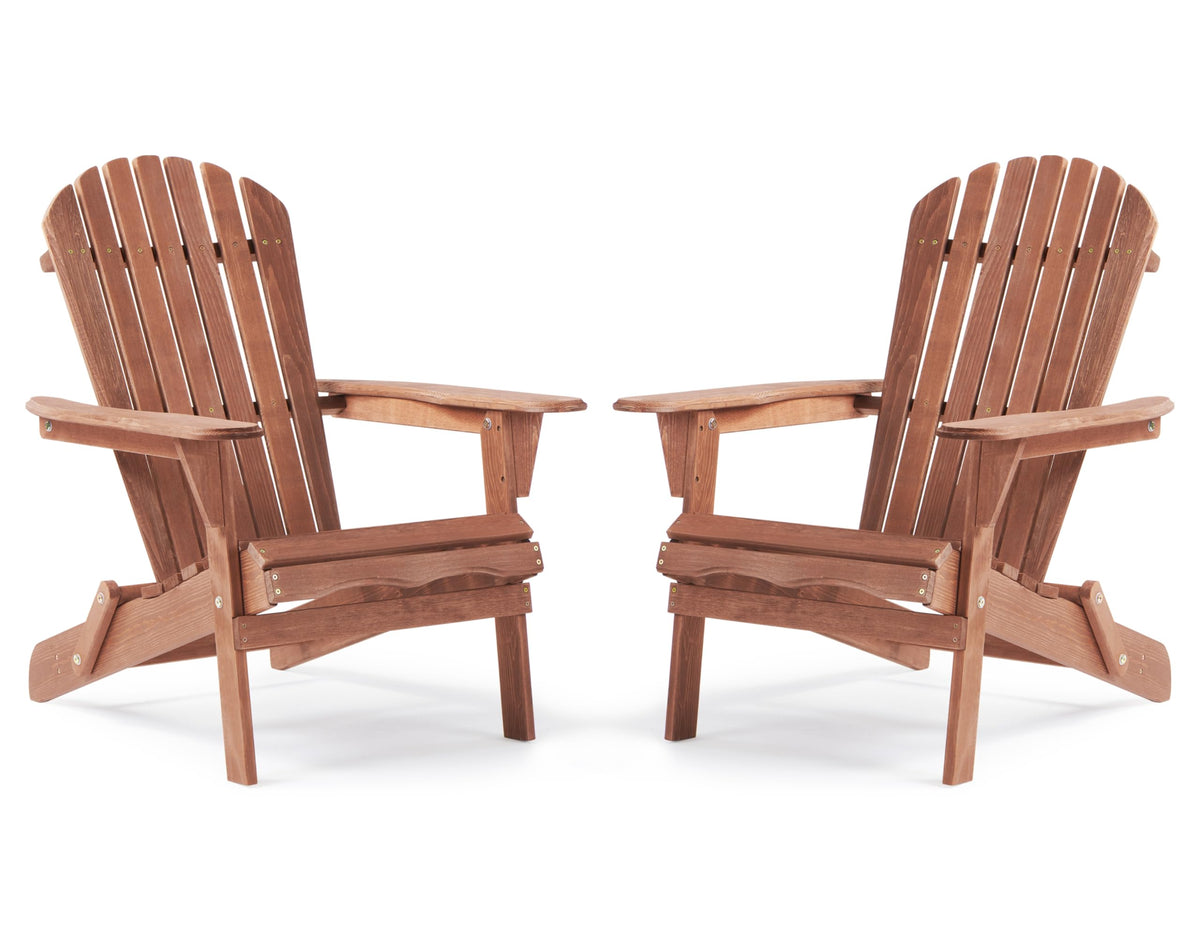 Wooden Folding Adirondack Chair Set of 2 Q36292
