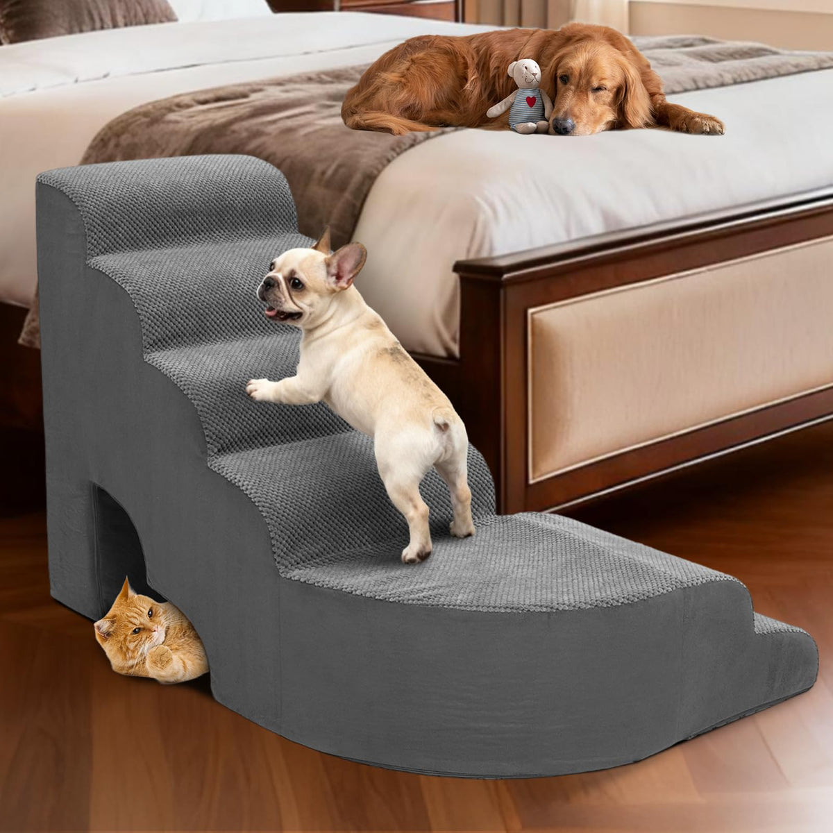 L Shaped 6 Steps Dog Stairs H881