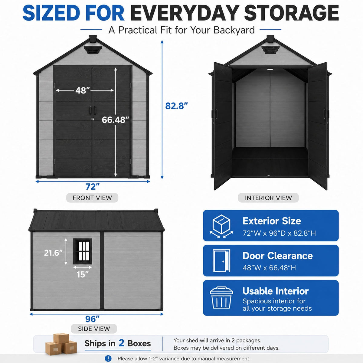 6x8 FT Resin Storage Shed with Floor O597
