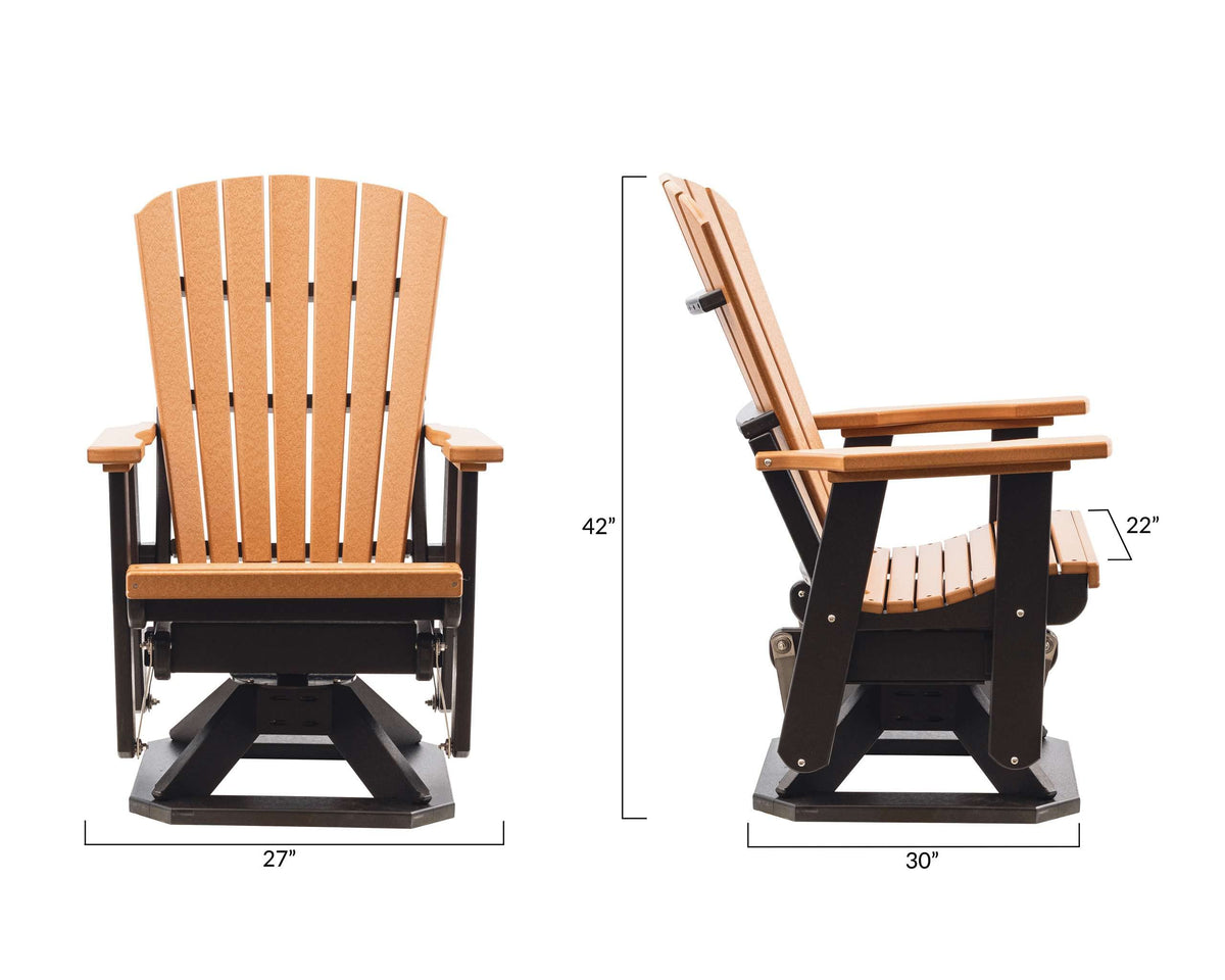 Poly Outdoor Adirondack Swivel Glider T661