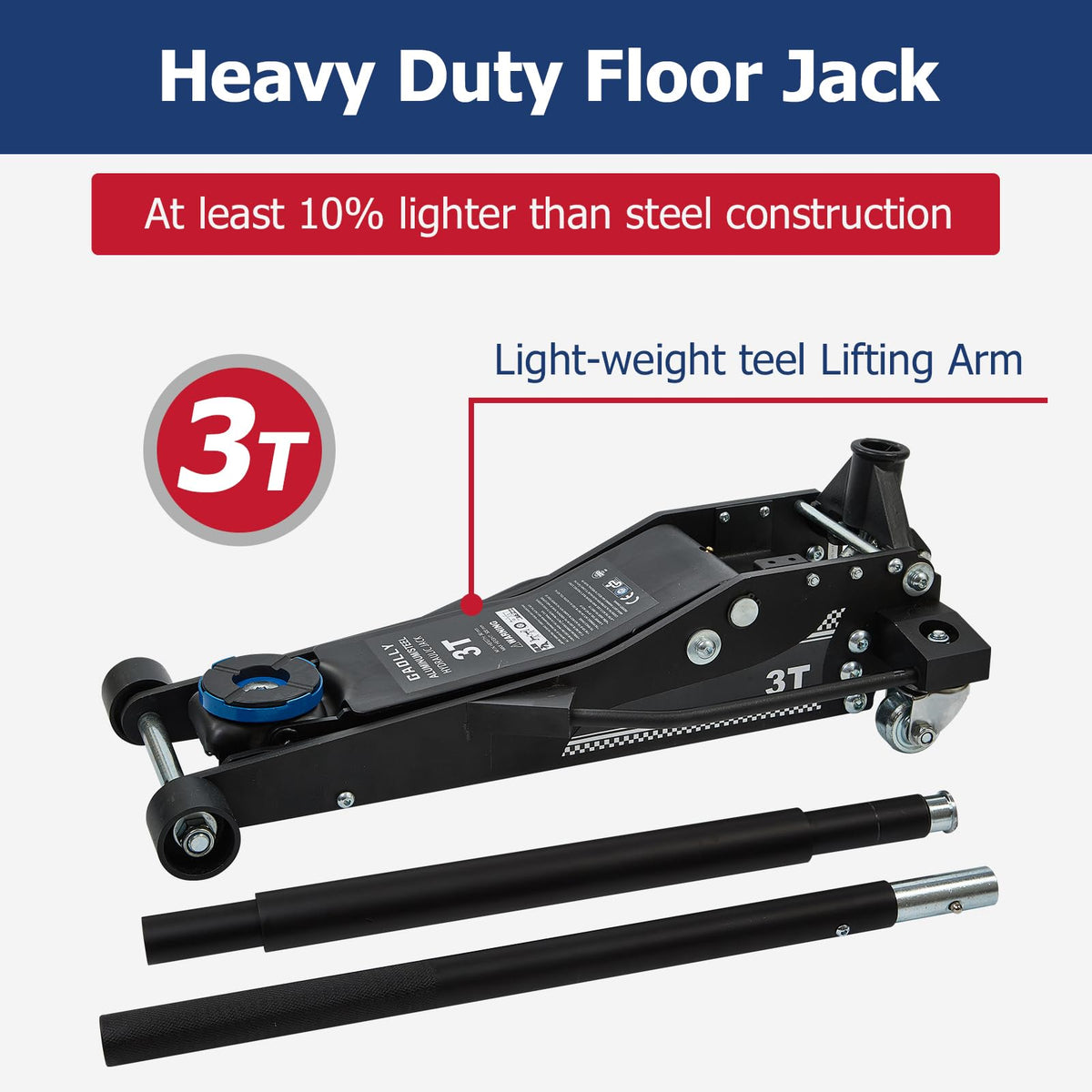 3 Ton Aluminum and Steel Floor Jack G4766