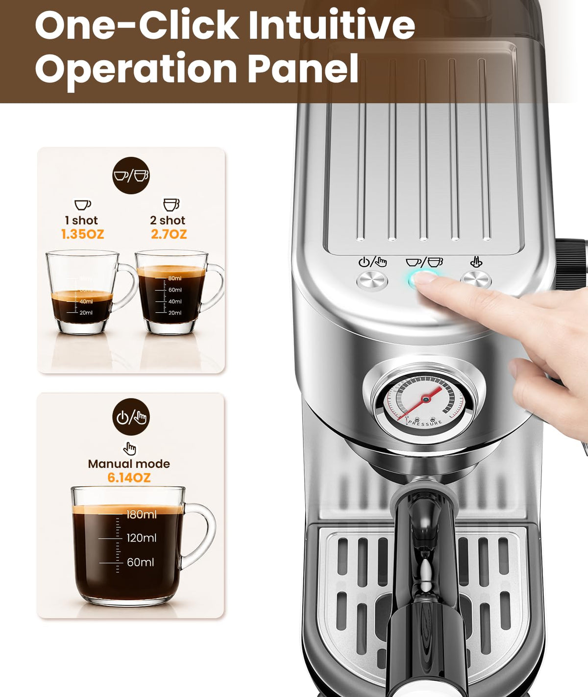 20 Bar Espresso Machine with Milk Frother R74068