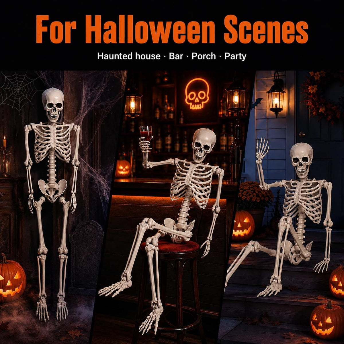 5.4 ft Full Body Plastic Skeleton Prop Q3214