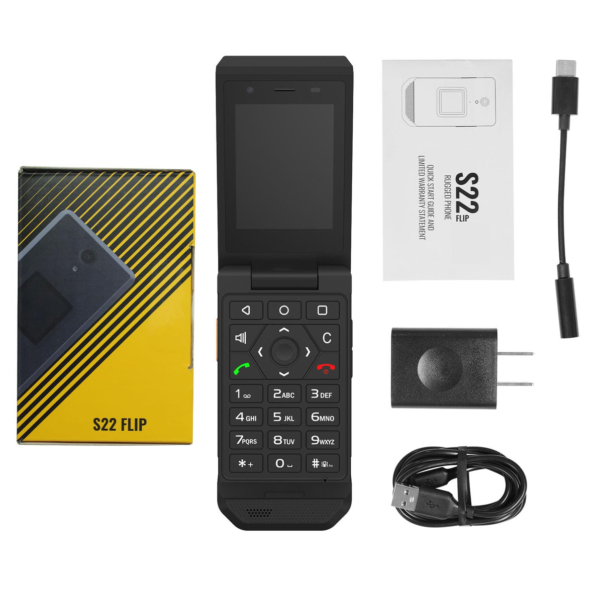 16GB 2.8" Touchscreen Rugged Android 11 IP68 Water Resistant 4G LTE Smart Flip Phone X296098