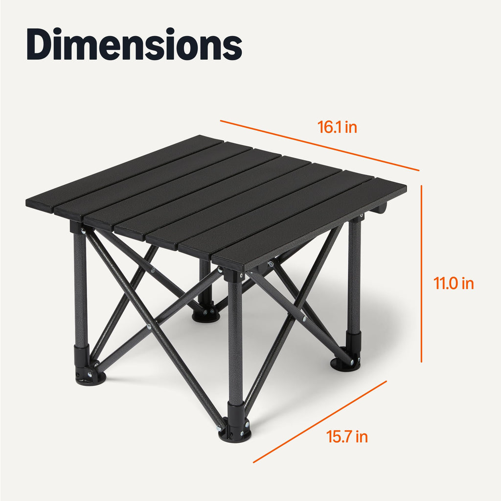 Folding Camping Table Alloy Steel Aluminum Small Black E56881