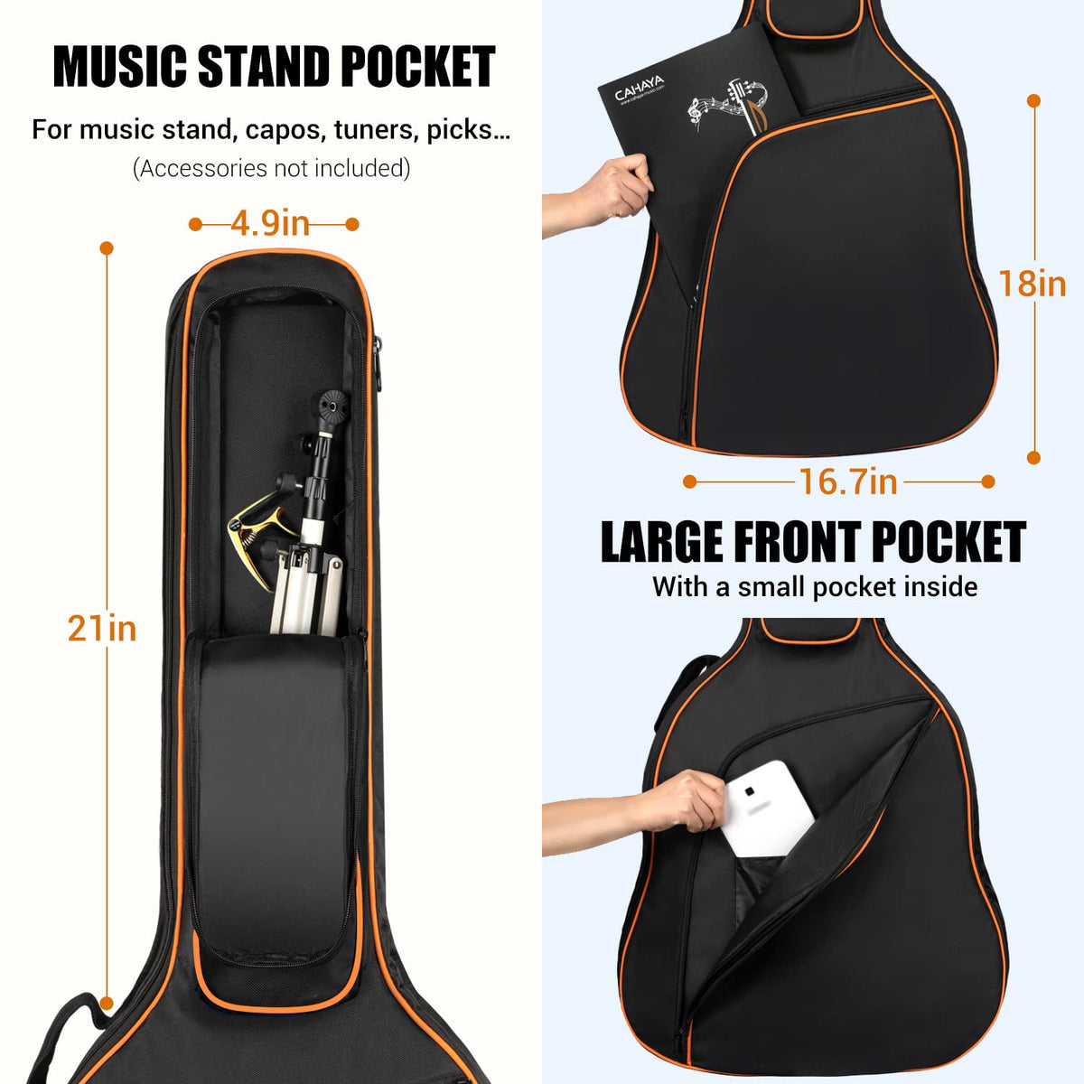 44 Inch Guitar Bag with Adjustable Shoulder Strap I14673