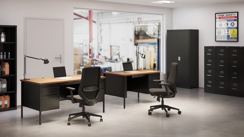 4 Drawer Letter Width Vertical File Cabinet Black P53009