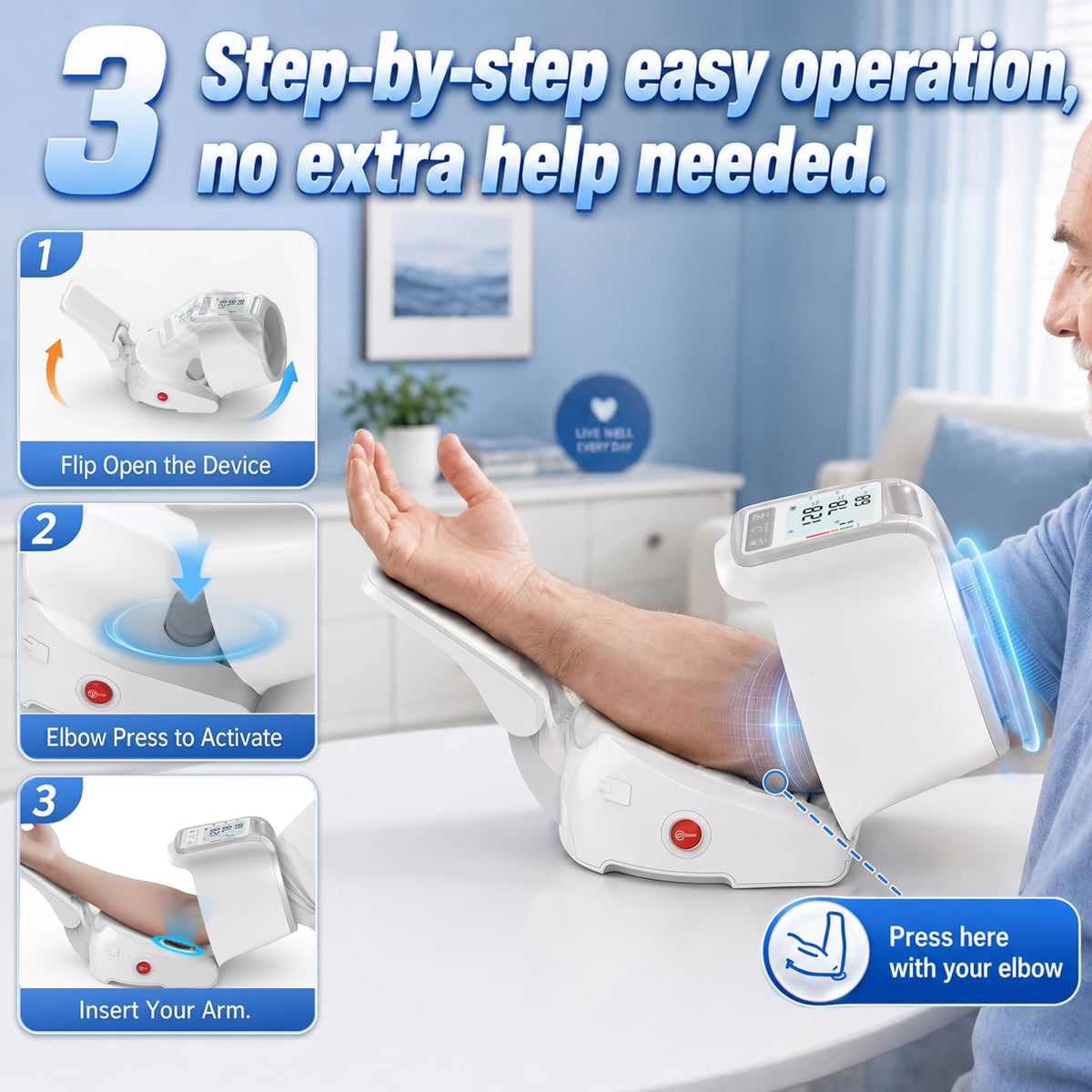 Upper Arm Blood Pressure Monitor with 7.1"-16.5" Cuff Q943790