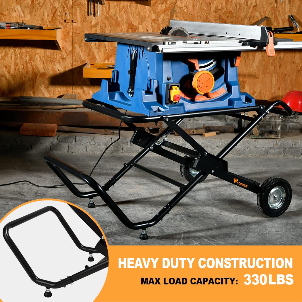 Portable Foldable Table Saw Stand with 8 Inch Wheels F2444