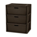 Brown 3 Drawer Plastic Storage Tower Y5322