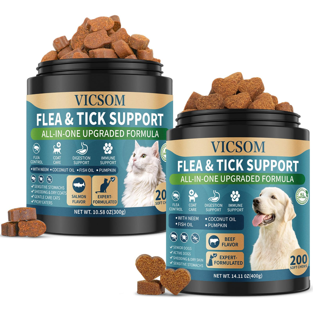 Chewable Flea and Tick Prevention for Dogs & Cats, 400 Treats C180190