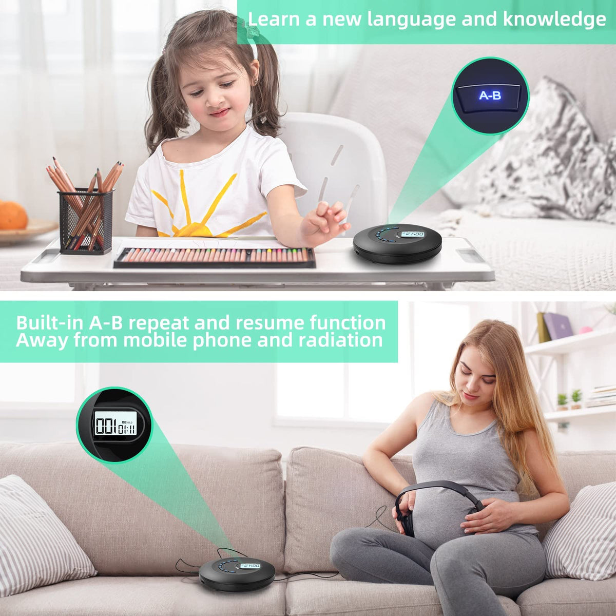 Portable CD Player with Headphone A393220