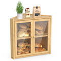 Double Layer Bamboo Bread Box with 2 Doors I750