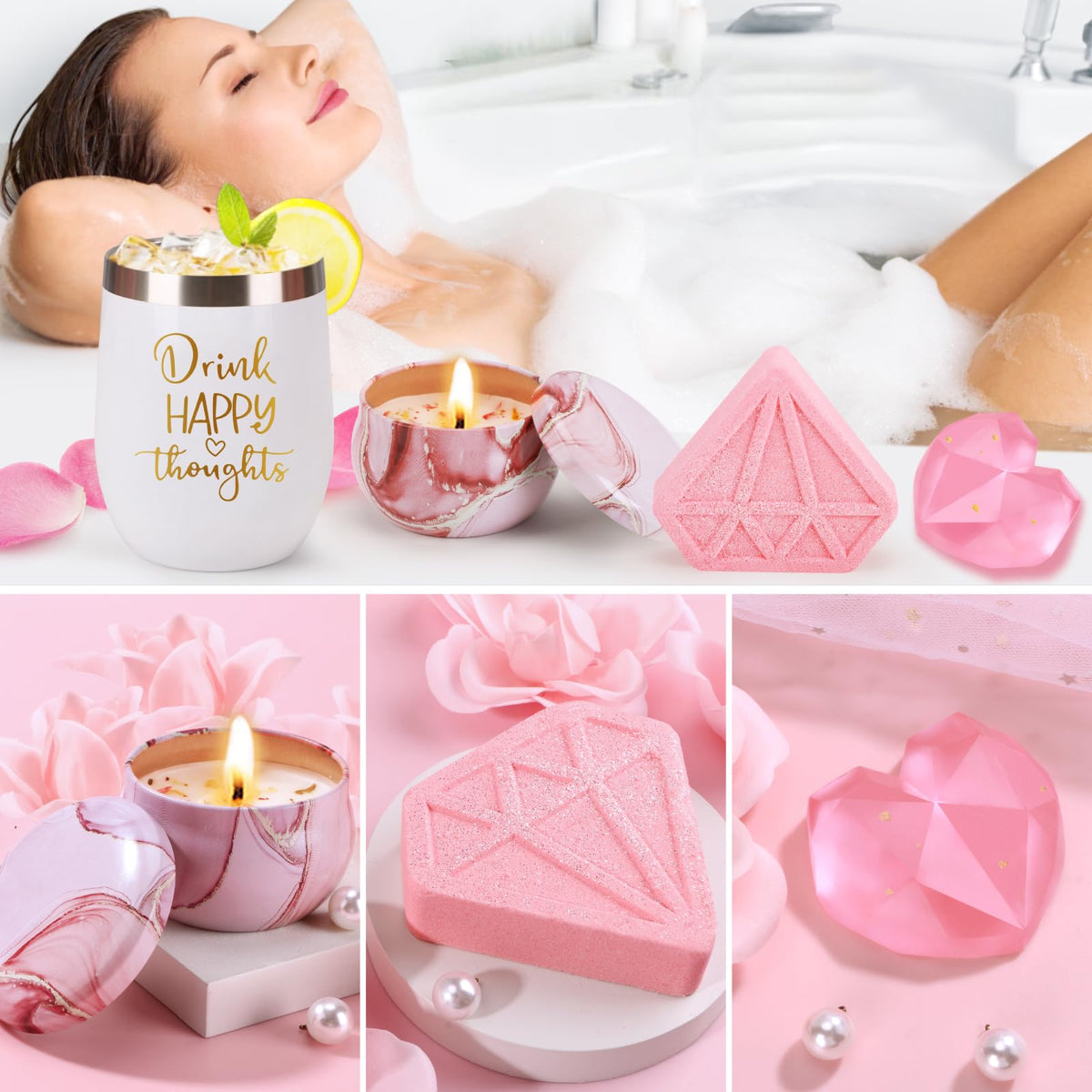 Pink Relaxing Spa Gift Set with Blanket Z285