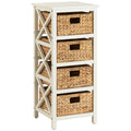 4 Tier X-Side Storage Cabinet White C487