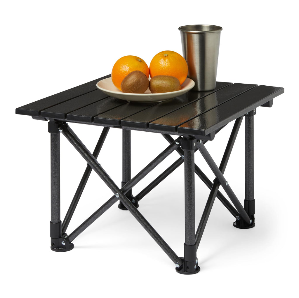 Folding Camping Table Alloy Steel Aluminum Small Black E56881