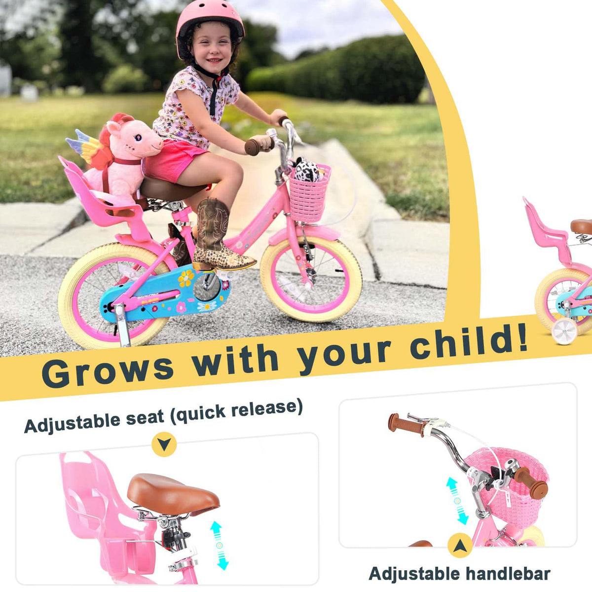12-20 Inch Kids Bike with Training Wheels L5476