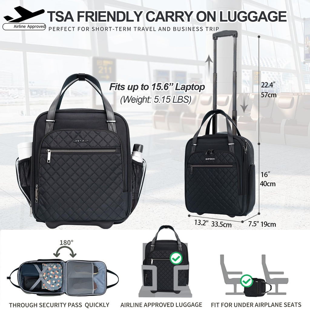 Black 16" Underseat Wheeled Bag P896547