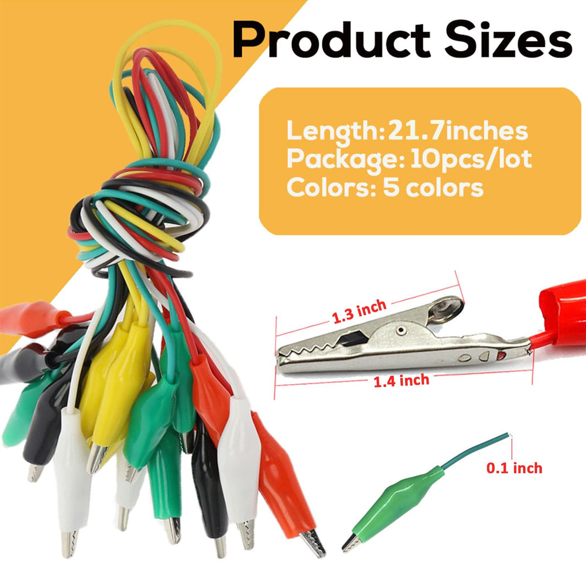 30 PCS Alligator Clips Test Leads Jumper Wires A3584