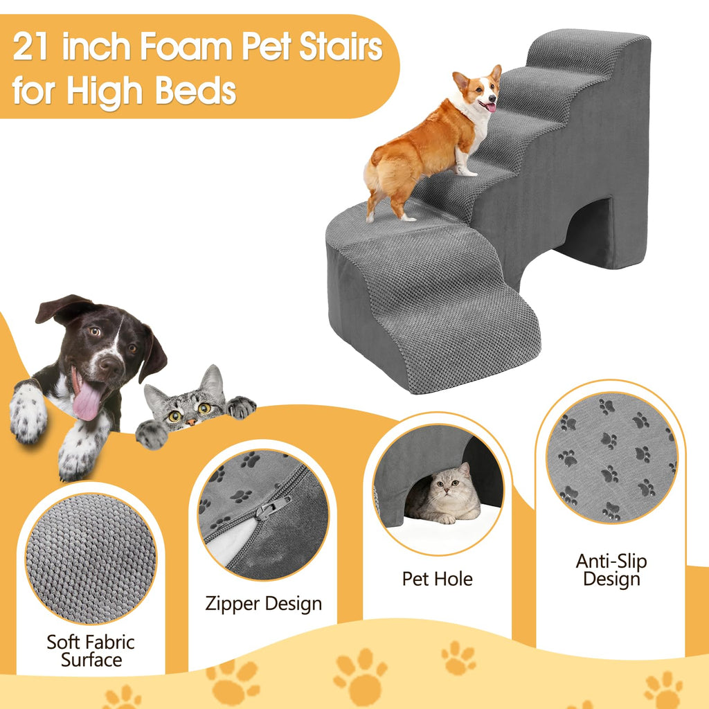 L Shaped 6 Steps Dog Stairs H881