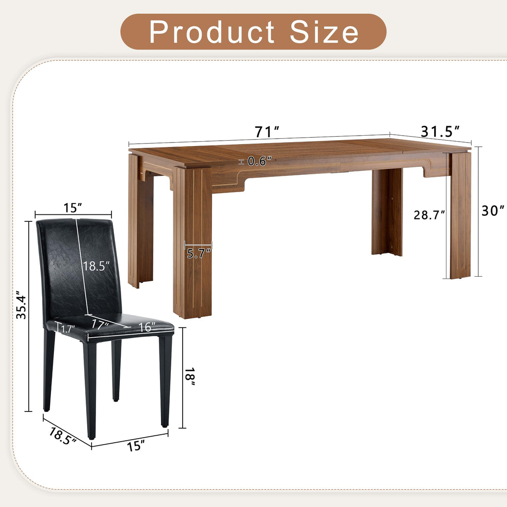 9 Piece Dining Table Set with 8 Pu Leather Chairs Y1727